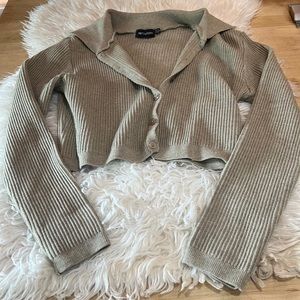Prettylittlething cropped ribbed cardigan (nwot)